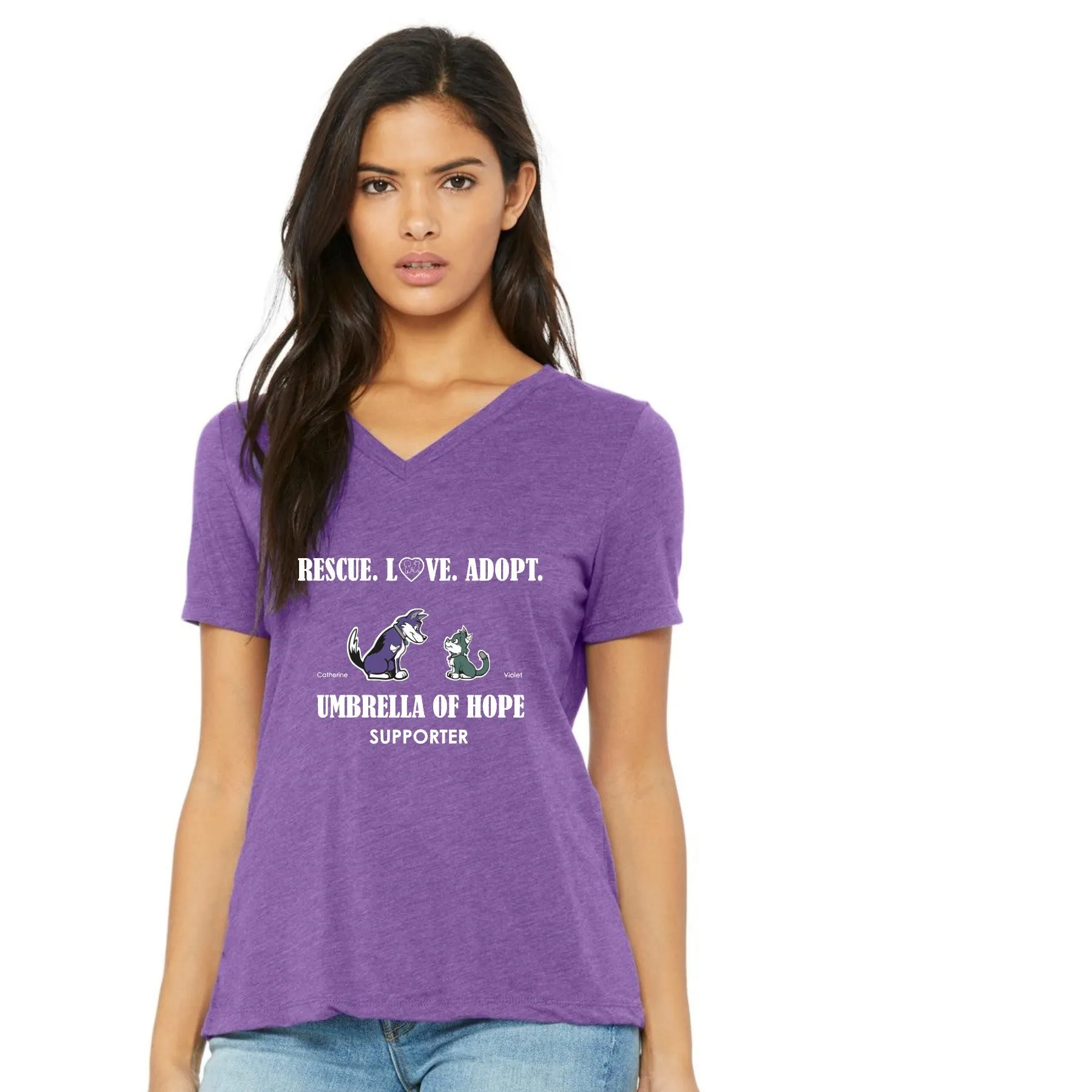 Umbrella of Hope Rescue-Relaxed Fit V-Neck