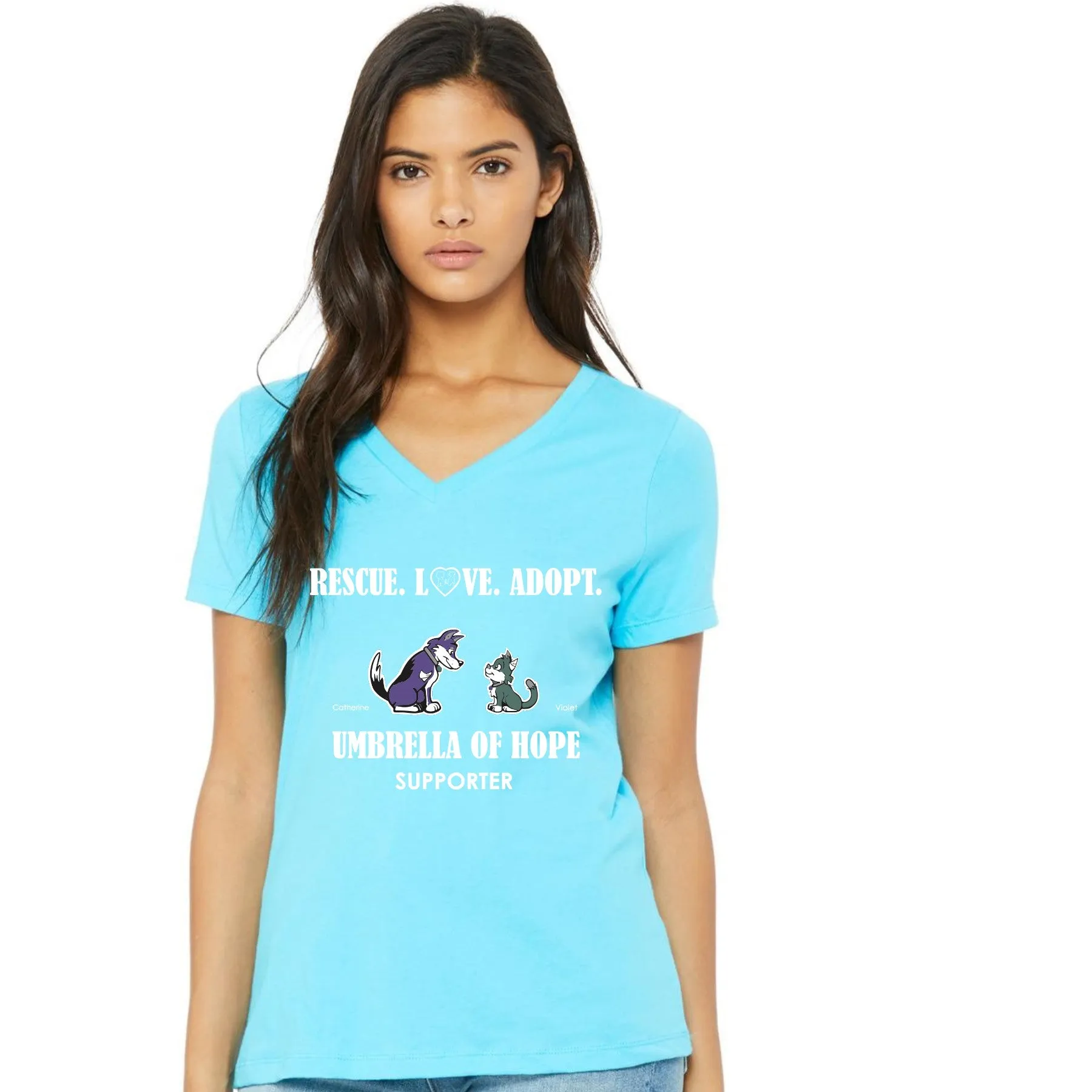 Umbrella of Hope Rescue-Relaxed Fit V-Neck