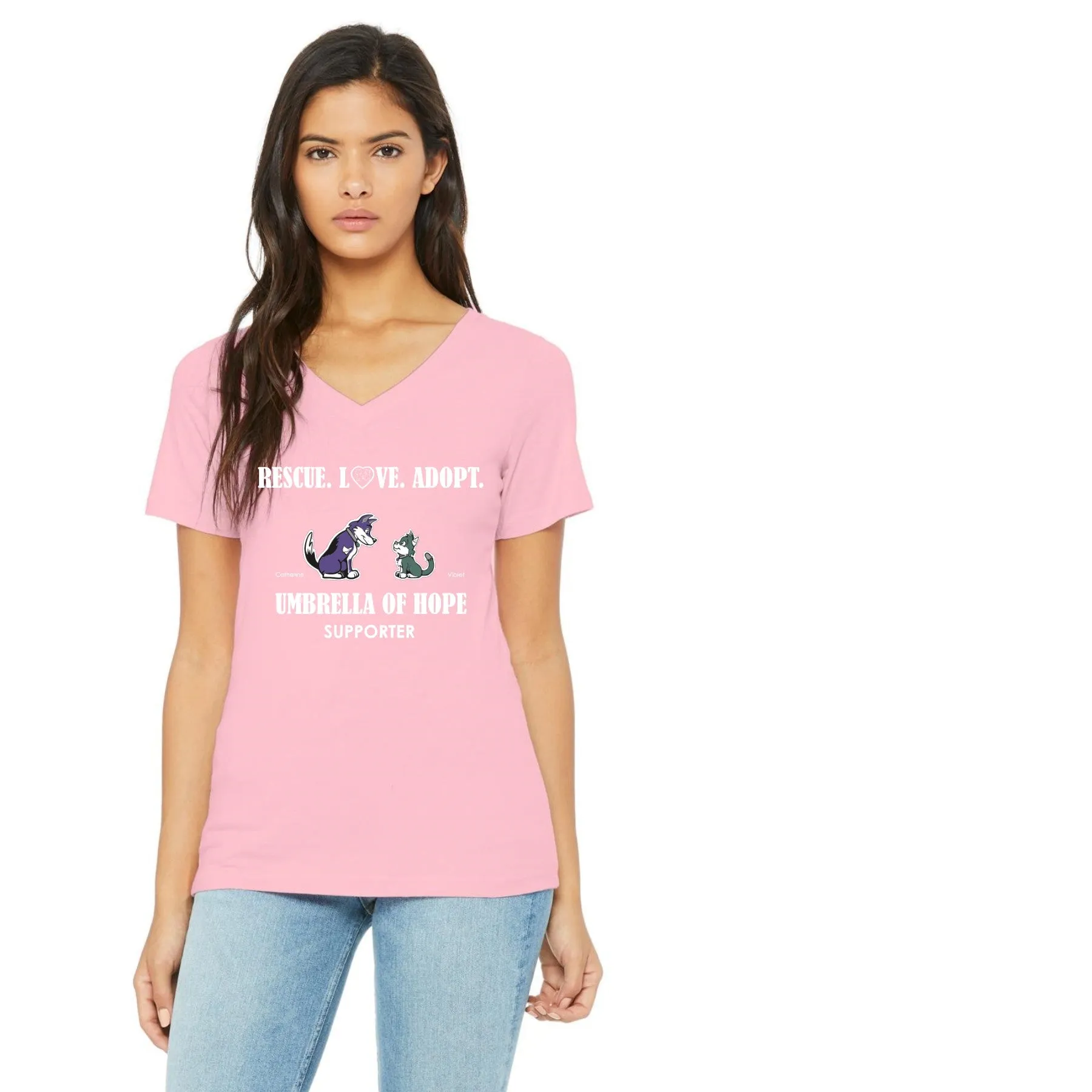 Umbrella of Hope Rescue-Relaxed Fit V-Neck