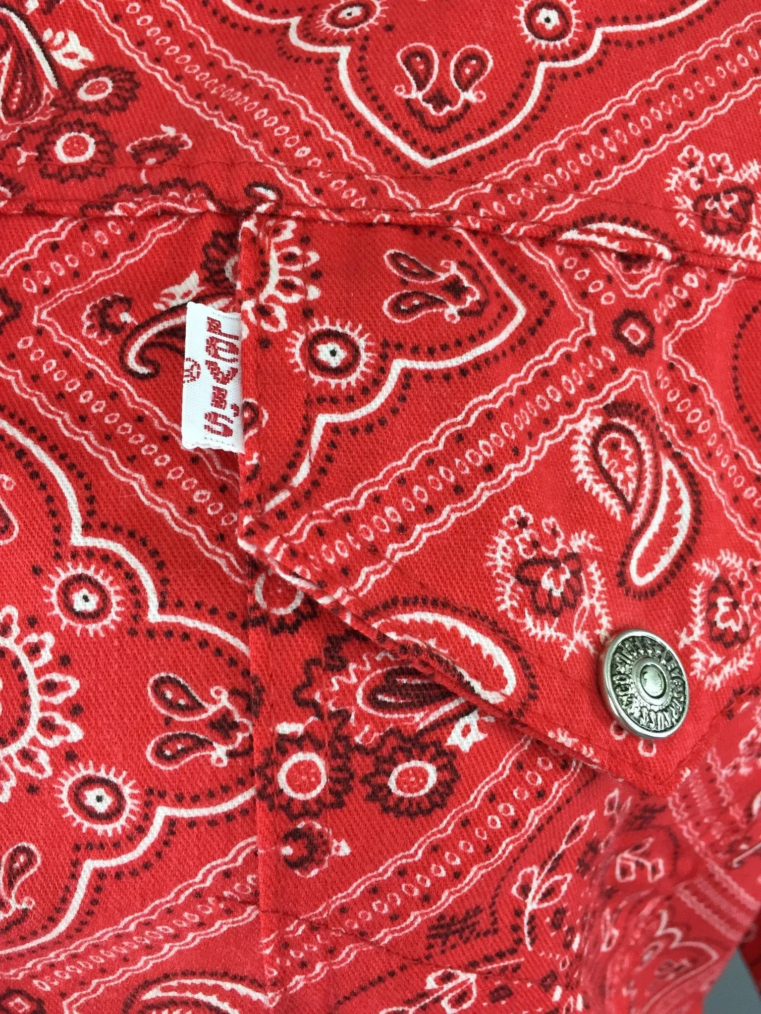 Vintage 1970s Rockabilly Paisley Handkerchief Print Country Western Levi's Jacket