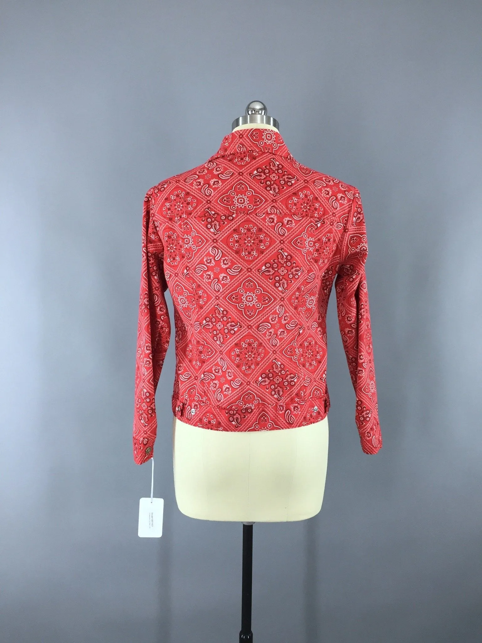Vintage 1970s Rockabilly Paisley Handkerchief Print Country Western Levi's Jacket