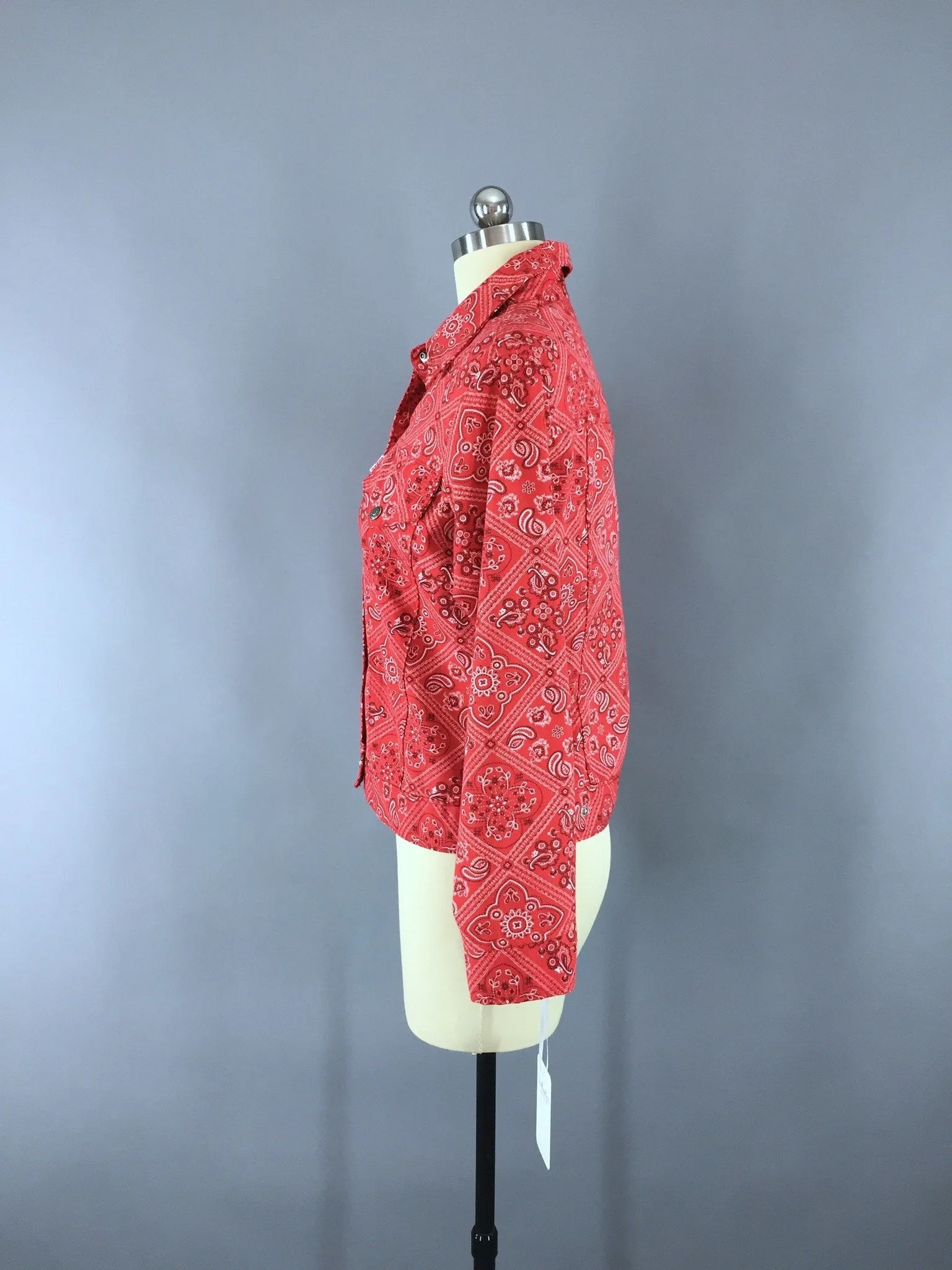 Vintage 1970s Rockabilly Paisley Handkerchief Print Country Western Levi's Jacket