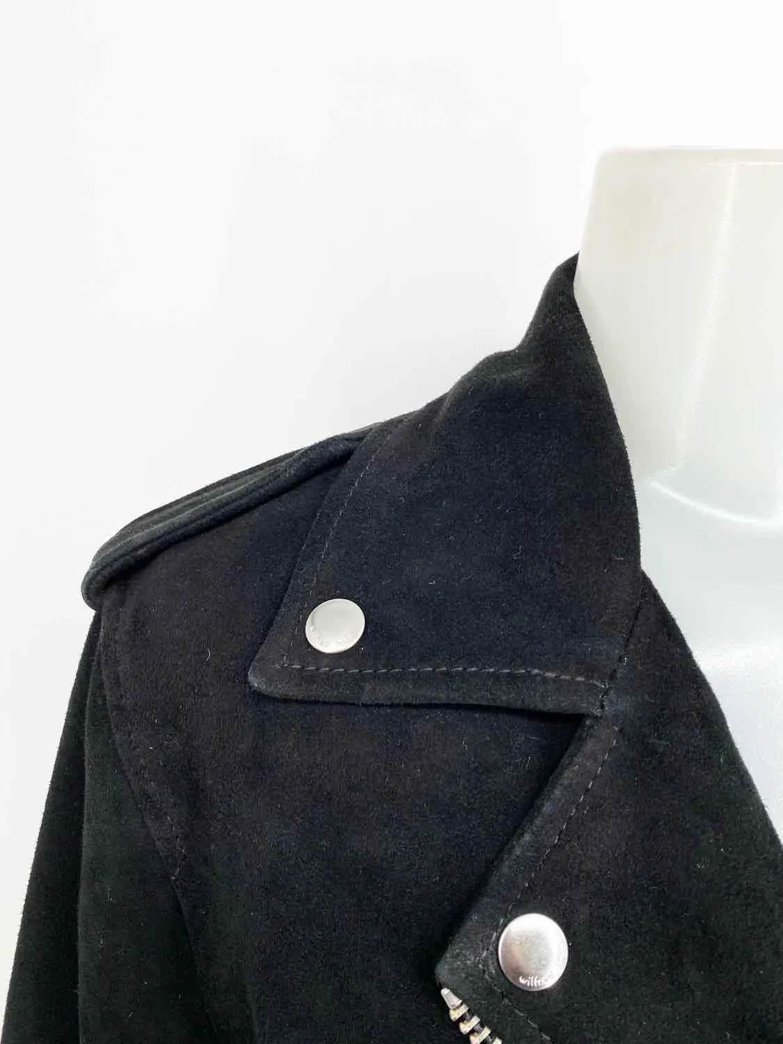 wilfred free Aritzia Lennon Biker Women's Black Suede Moto Size S Jacket