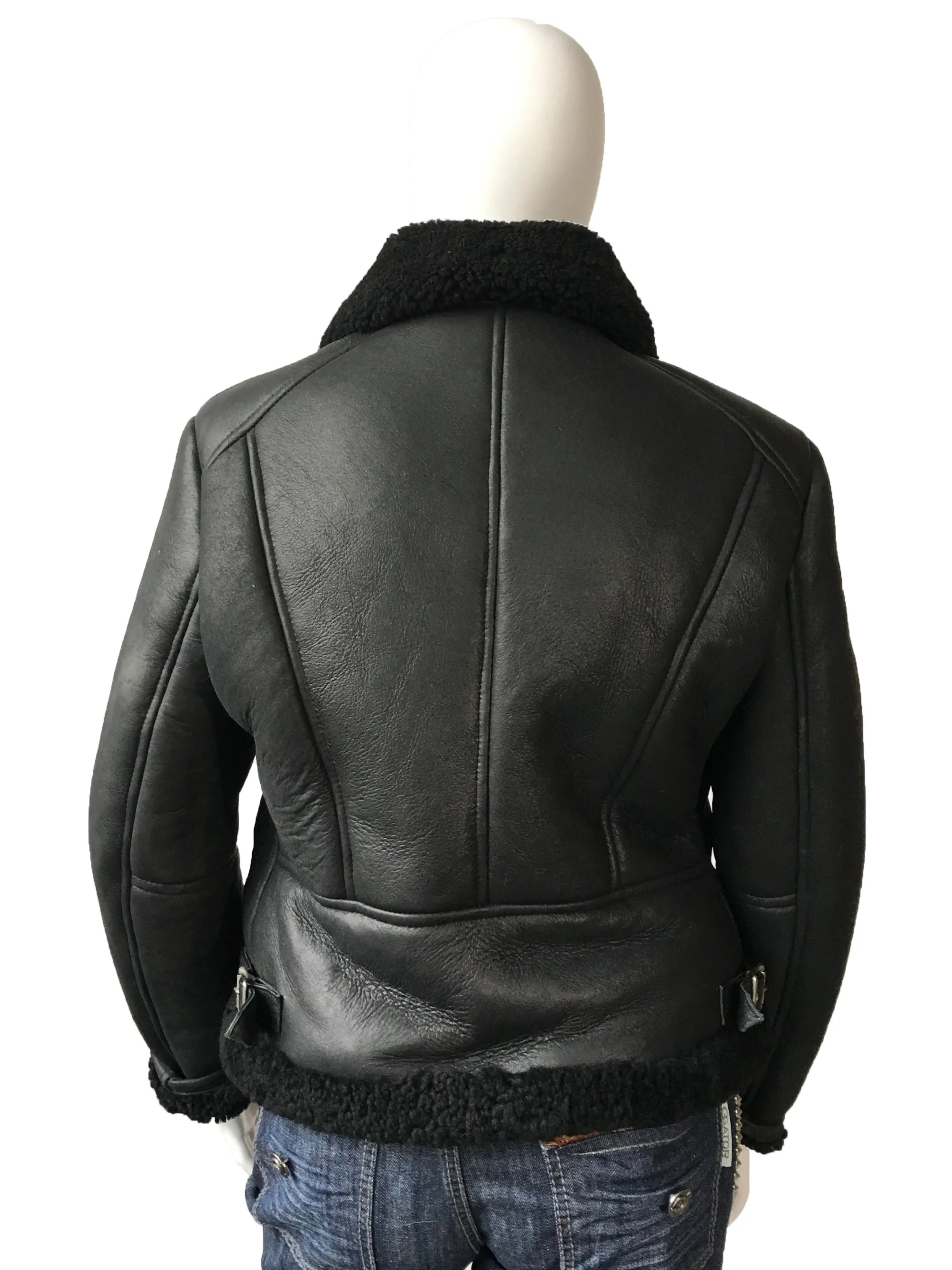Women's Sheepskin Leather Biker Jacket Style #1045