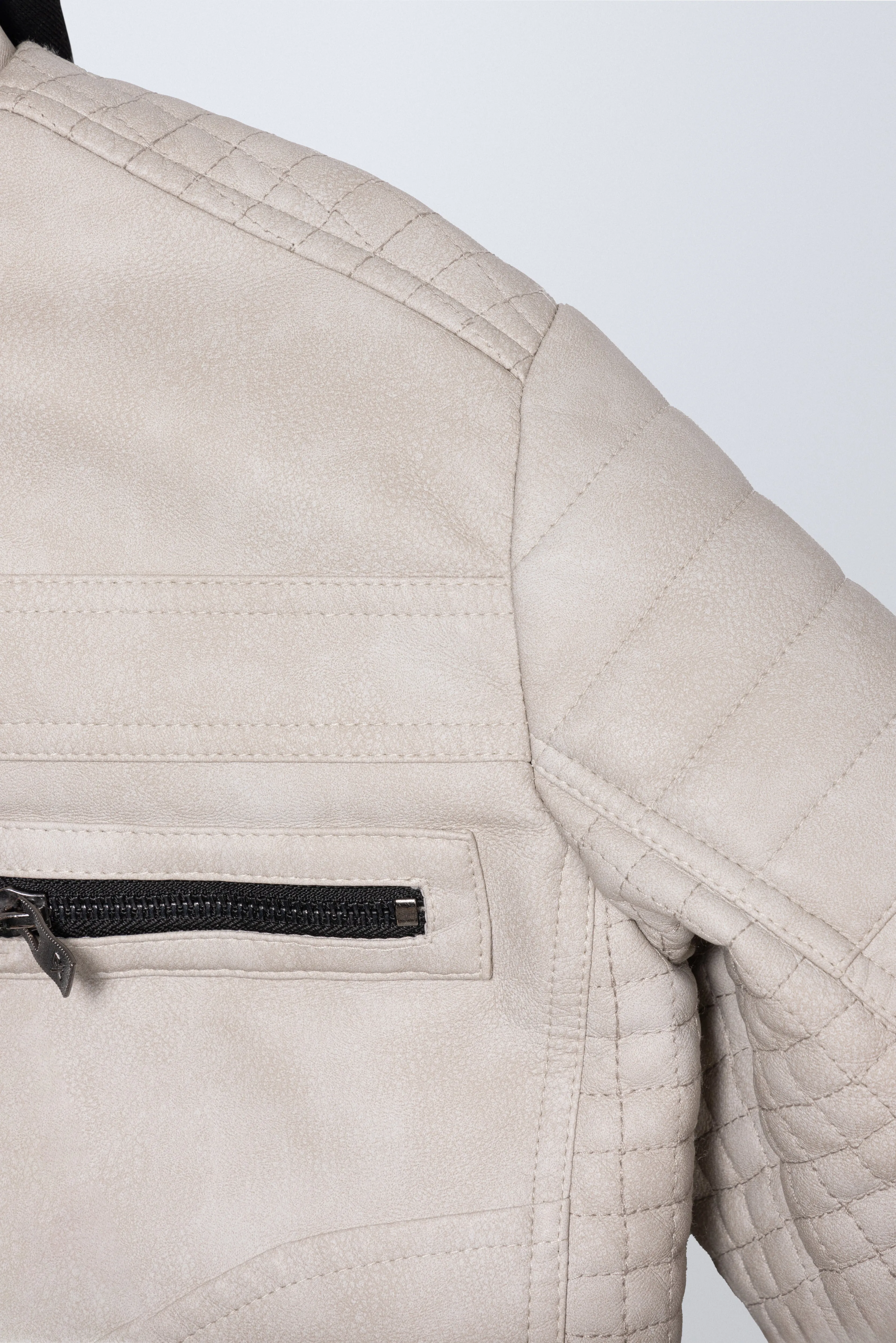 X RAY Boys PU Leather Jacket With Hood And Faux Shearling Lining.